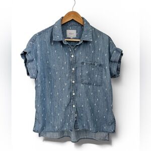 Rails Whitney Denim Cactus Button Front Shirt XS Coastal Casual
